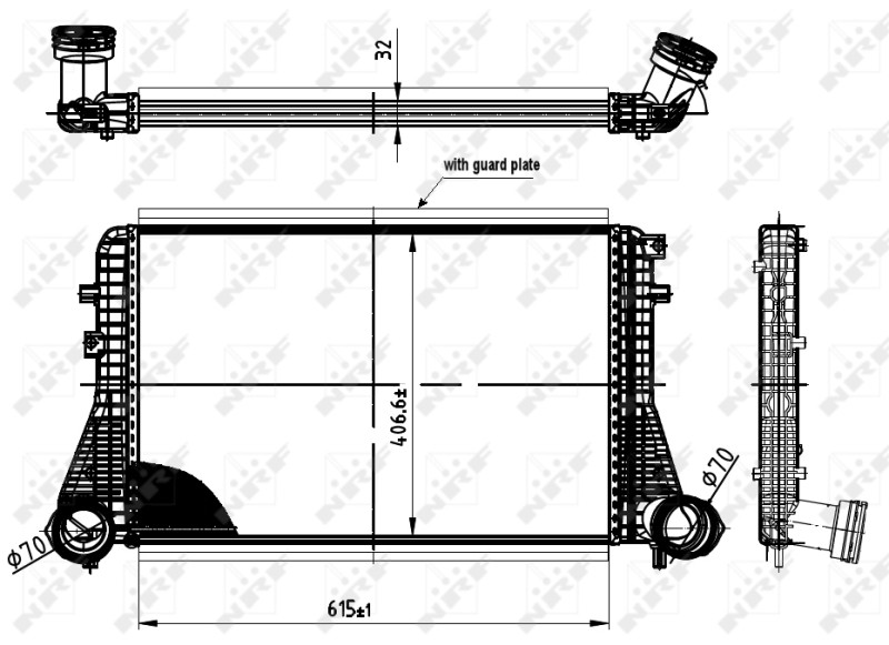 Intercooler NRF 30454 OE Ref 1K0145803 NRF