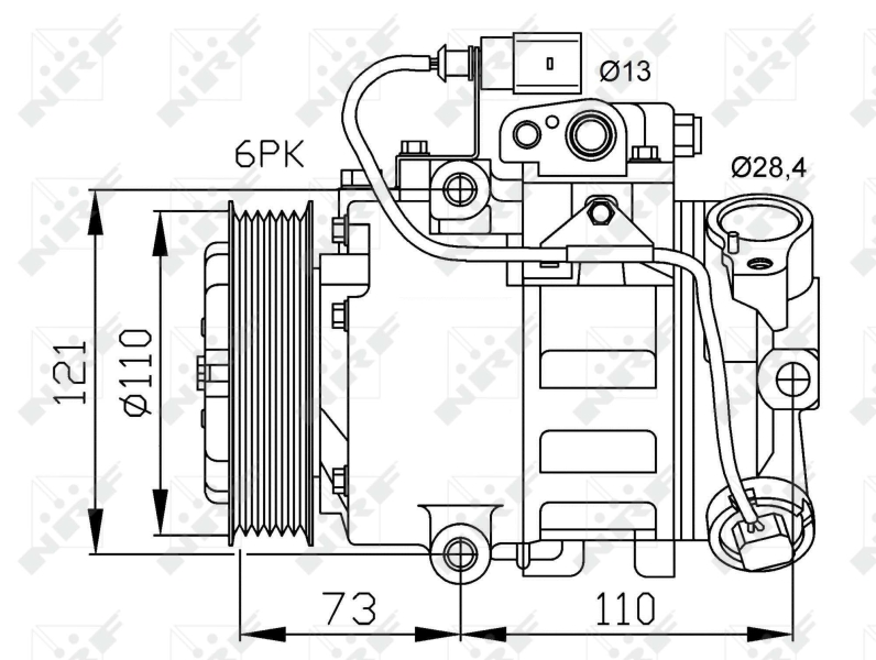 AC Compressor NRF 32225 OE Ref 6Q0820803D NRF