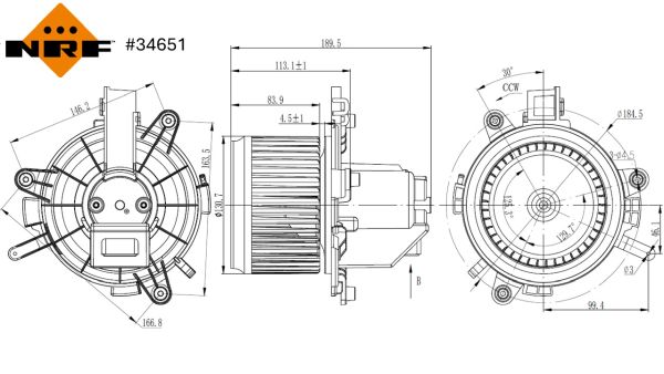 Interior Blower NRF 34651 OE Ref 1609690280 NRF