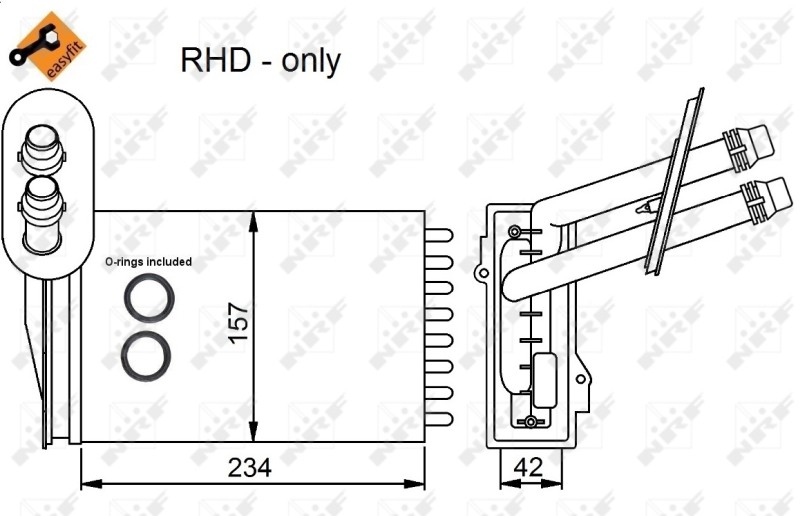 Heater Matrix NRF 53402 OE Ref 1J2819031A NRF