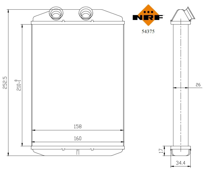 Heater Matrix NRF 54375 OE Ref 2711500Q0G NRF