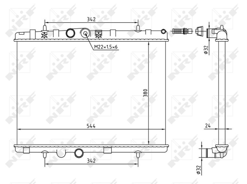 Engine Cooling Radiator NRF 58226A OE Ref 133089 NRF