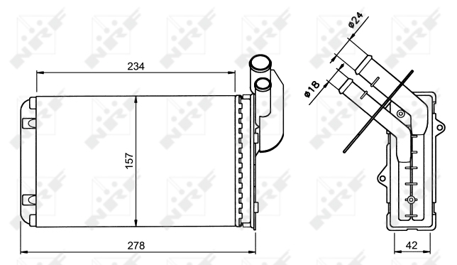 Heater Matrix NRF 58836 OE Ref 7701033457 NRF