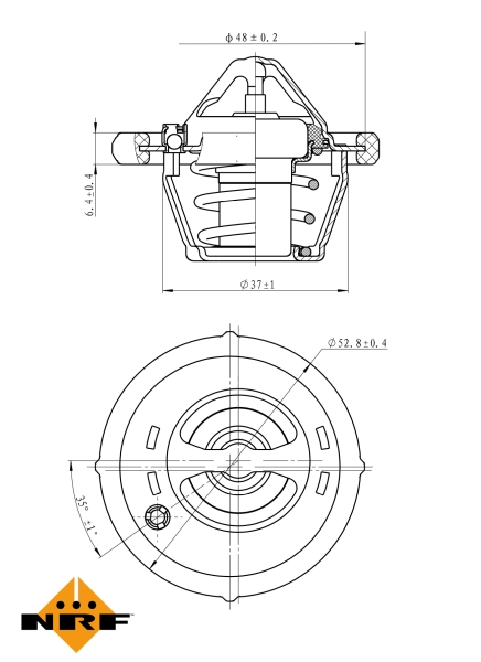 Coolant Thermostat NRF 725159 OE Ref 1007754 NRF