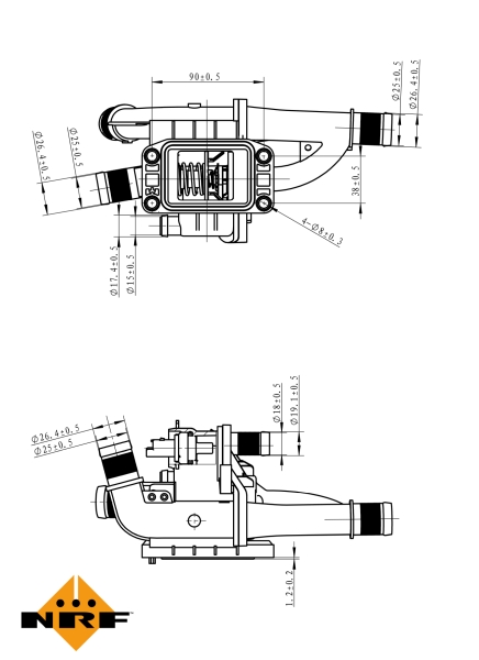Coolant Thermostat NRF 725163 OE Ref 11517809191 NRF