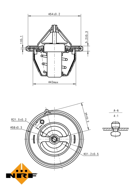 Coolant Thermostat NRF 725196 OE Ref 255002A100 NRF