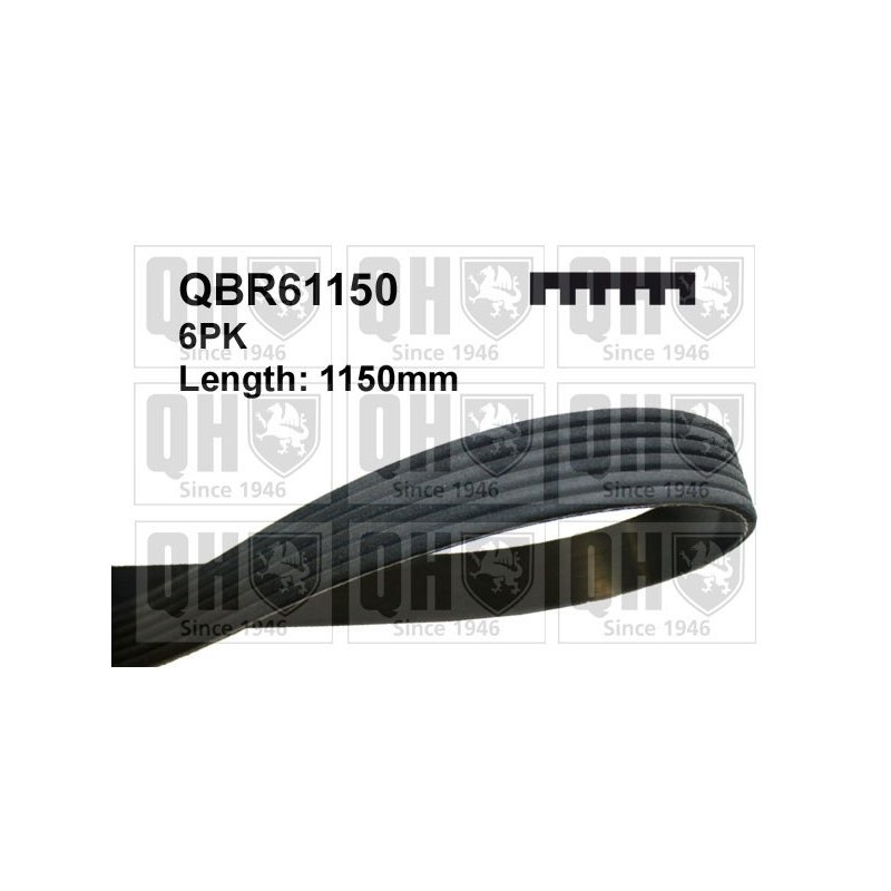 V Ribbed Belt QUINTON HAZELL QBR61150 OE Ref 95VW6C301AA QUINTON HAZELL