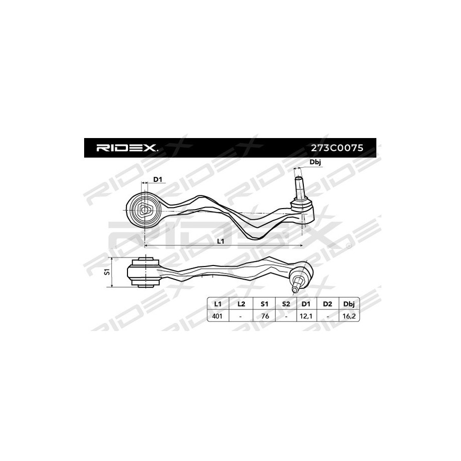 Bras de suspension arrière 273C0075 pour BMW, BMW 2 405 862 RIDEX