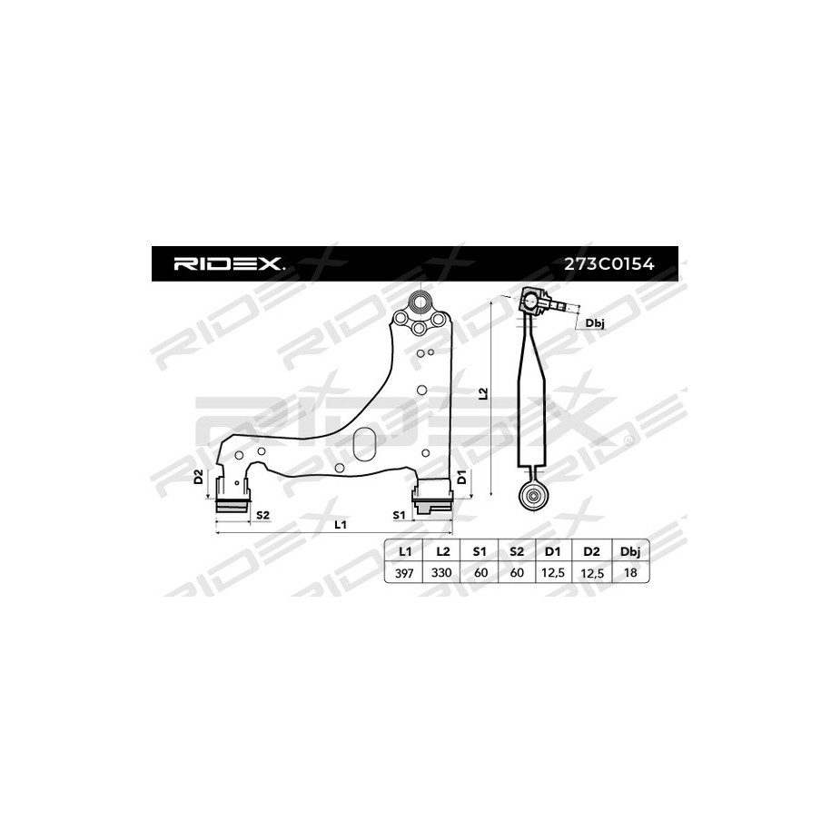 Bras de suspension arrière RIDEX 273C0154 pour VAUXHALL 24454477 RIDEX