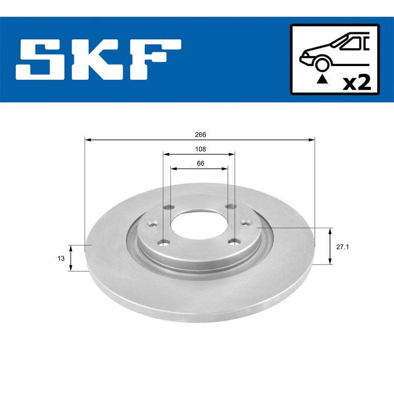 Brake Disc VKBD80033S2 SKF VKBD 80033 S2 OE Ref 1608691680 SKF