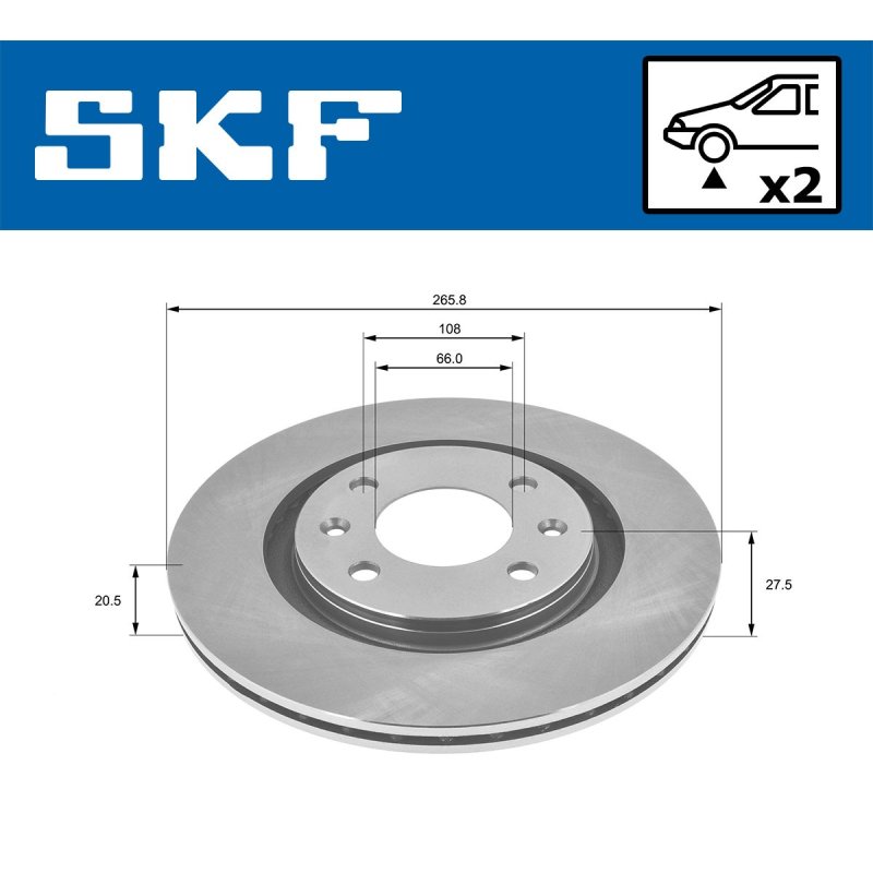 Brake Disc VKBD80094V2 SKF VKBD 80094 V2 OE Ref 424697 SKF