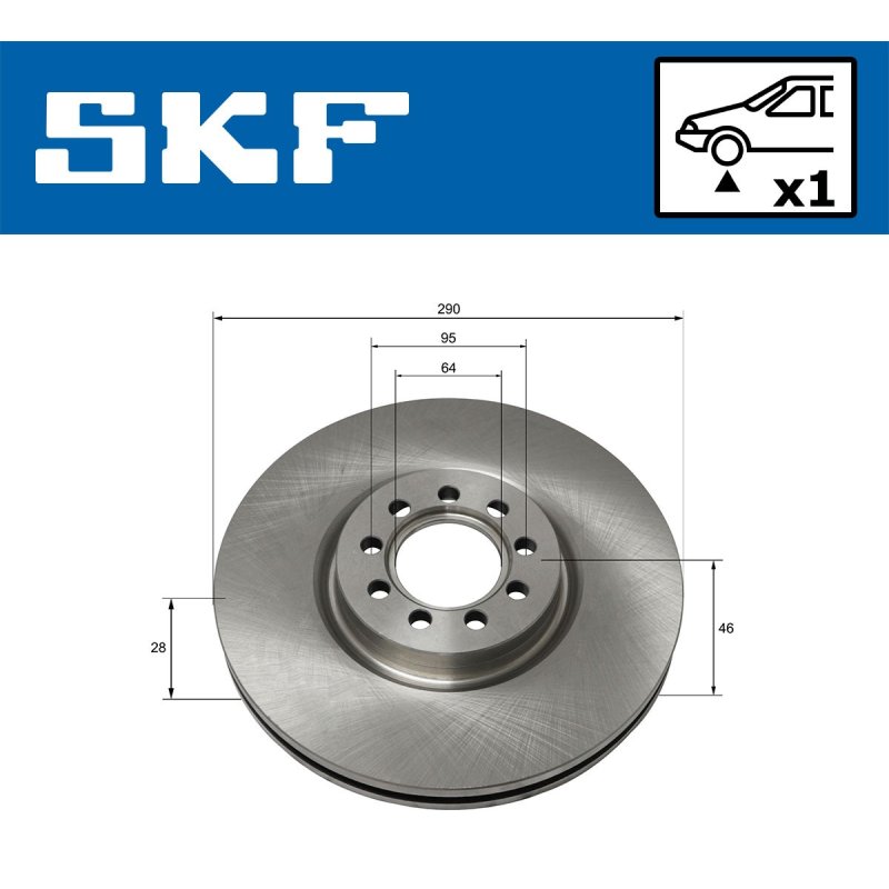 Brake Disc VKBD80159V1 SKF VKBD 80159 V1 OE Ref 2996121 SKF