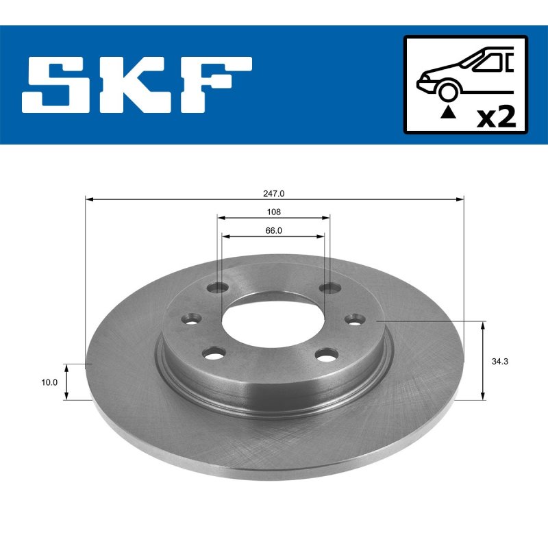 Brake Disc VKBD80165S2 SKF VKBD 80165 S2 OE Ref 169001 SKF