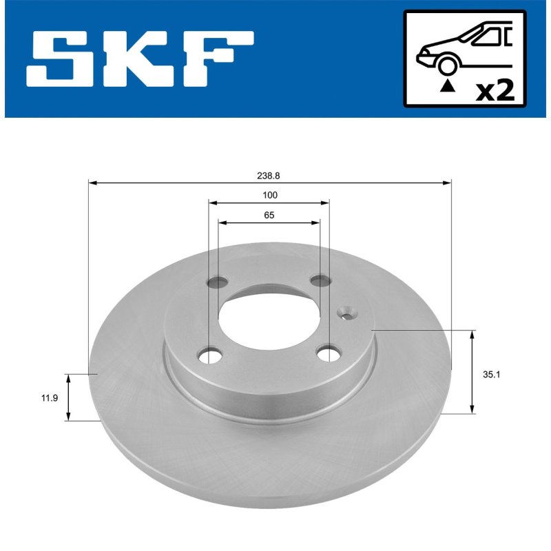 Brake Disc VKBD80184S2 SKF VKBD 80184 S2 OE Ref 171615301 SKF