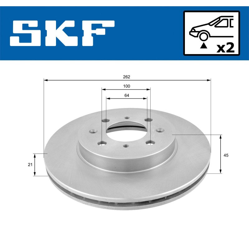 Brake Disc VKBD80215V2 SKF VKBD 80215 V2 OE Ref 45251S06000 SKF