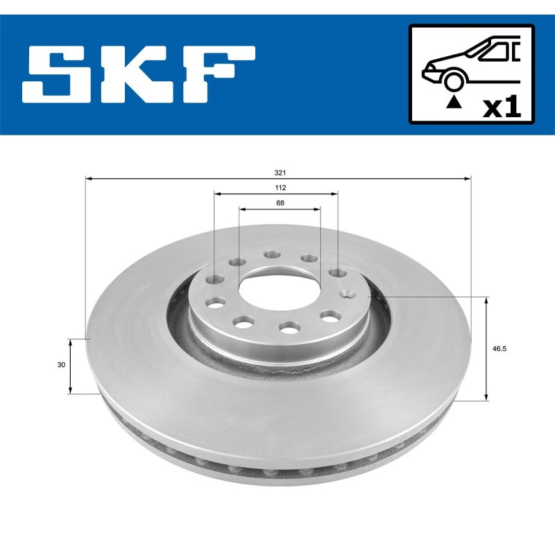 Brake Disc VKBD80254V1 SKF VKBD 80254 V1 OE Ref 8D0615301K SKF