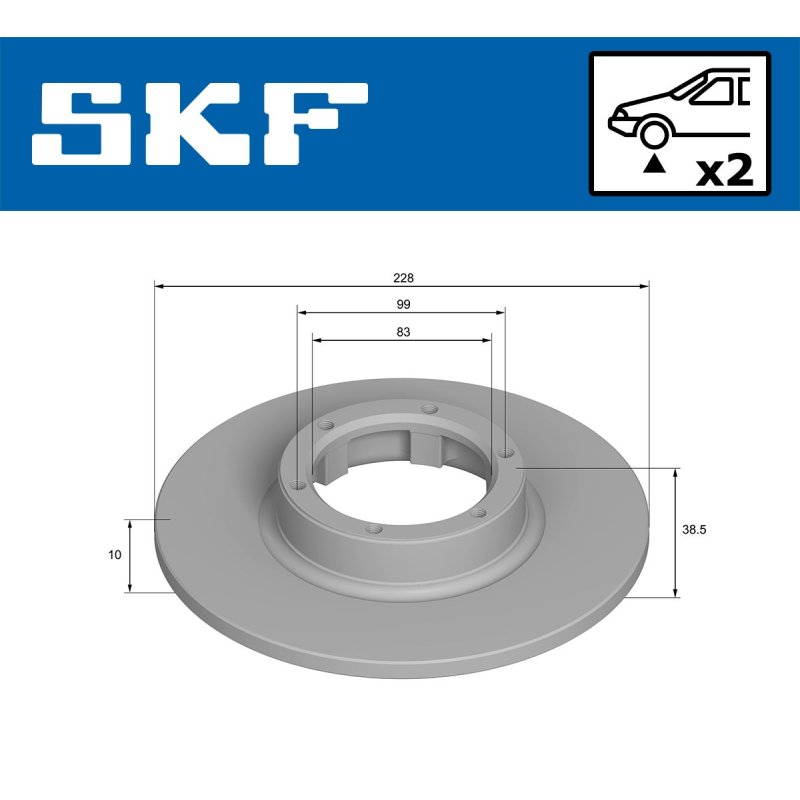 Brake Disc VKBD80293S2 SKF VKBD 80293 S2 OE Ref 7700502515 SKF