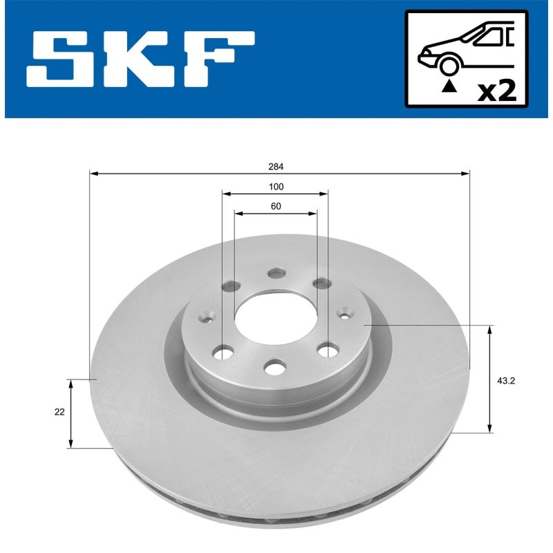 Brake Disc VKBD80311V2 SKF VKBD 80311 V2 OE Ref 55700922 SKF