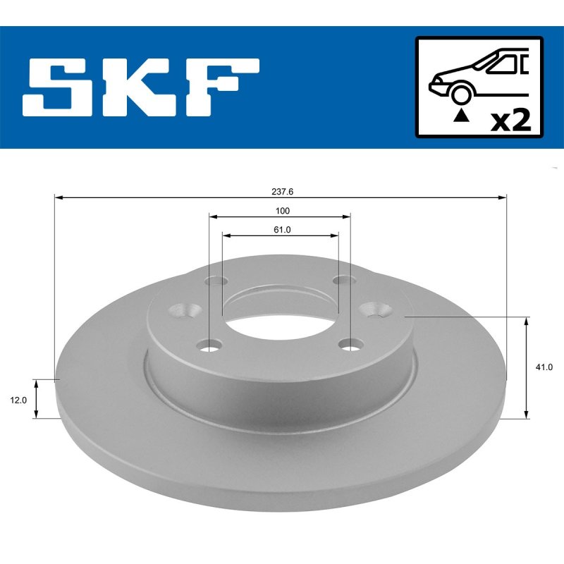 Brake Disc VKBD80343S2 SKF VKBD 80343 S2 OE Ref 6001547684 SKF