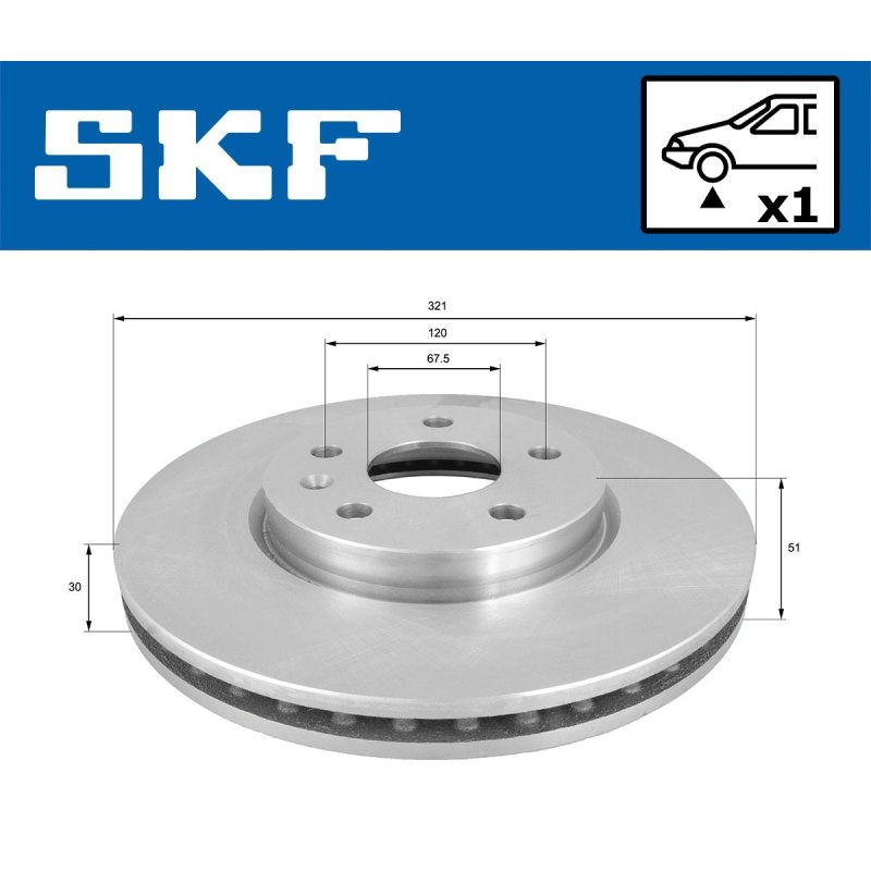 Brake Disc VKBD80360V1 SKF VKBD 80360 V1 OE Ref 13501308 SKF