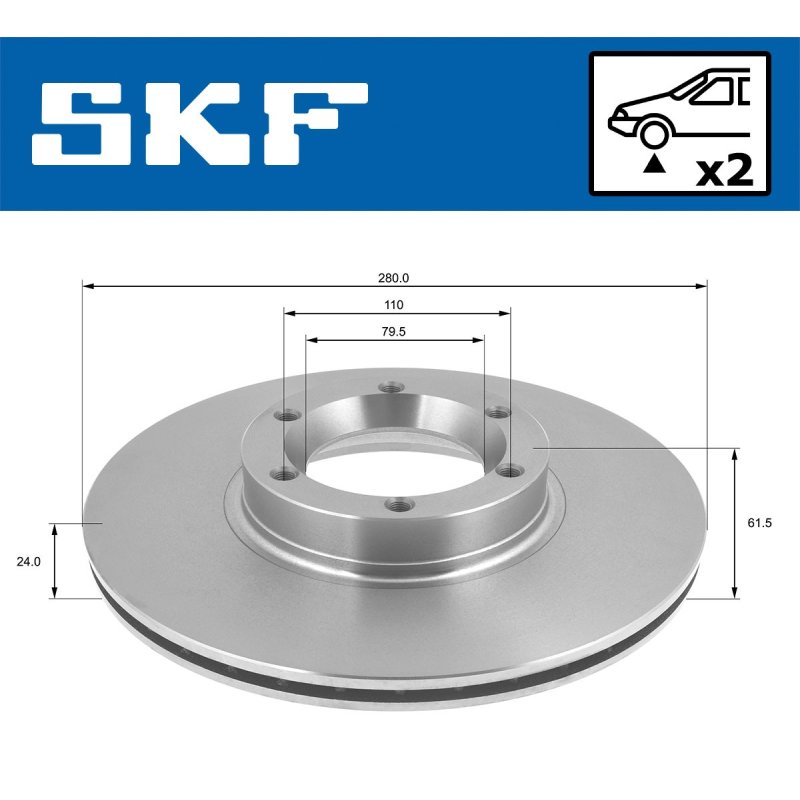 Brake Disc VKBD80534V2 SKF VKBD 80534 V2 OE Ref 4500098 SKF