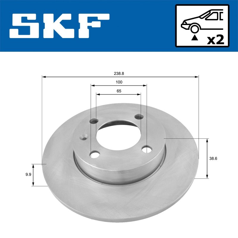 Brake Disc VKBD80578S2 SKF VKBD 80578 S2 OE Ref 811615301 SKF