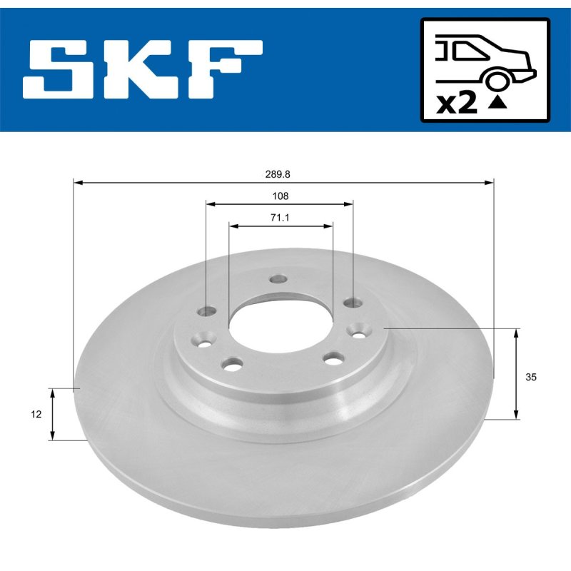 Brake Disc VKBD90022S2 SKF VKBD 90022 S2 OE Ref 4246P9 SKF