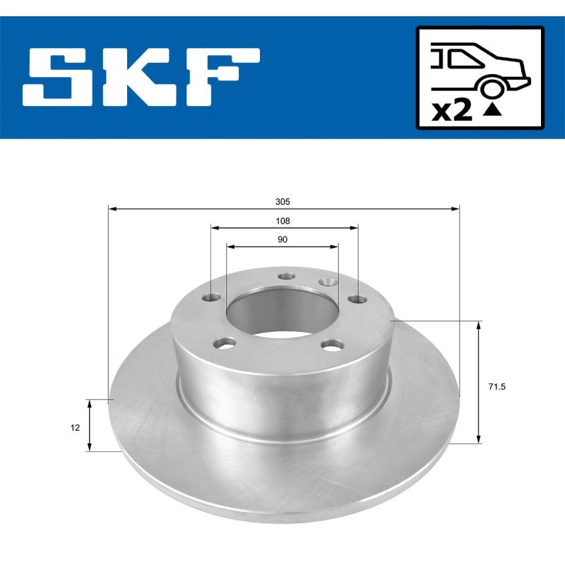 Brake Disc VKBD90048S2 SKF VKBD 90048 S2 OE Ref 4320600Q0A SKF