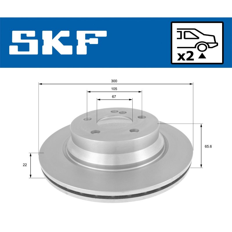 Brake Disc VKBD90118V2 SKF VKBD 90118 V2 OE Ref 0004230912 SKF