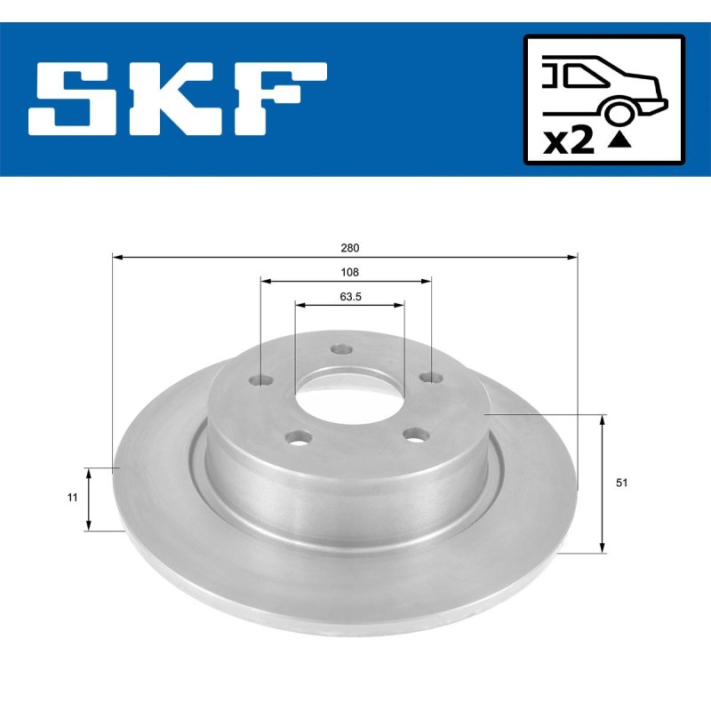 Brake Disc VKBD90121S2 SKF VKBD 90121 S2 OE Ref 1683383 SKF