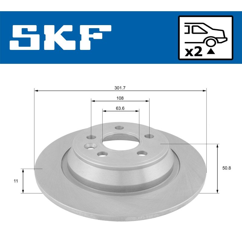 Brake Disc VKBD90132S2 SKF VKBD 90132 S2 OE Ref 1379931 SKF