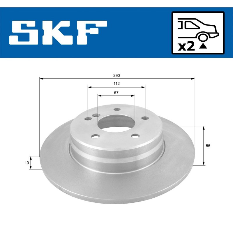 Brake Disc VKBD90151S2 SKF VKBD 90151 S2 OE Ref 1244231112 SKF
