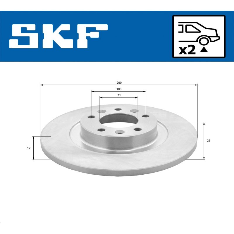 Brake Disc VKBD90155S2 SKF VKBD 90155 S2 OE Ref 1609583080 SKF