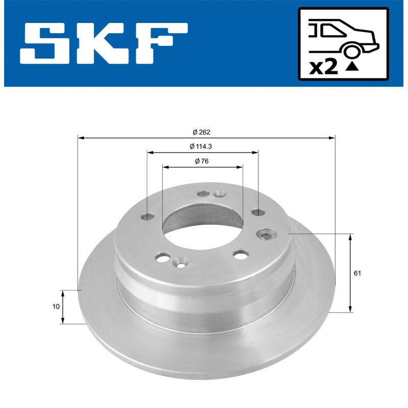Brake Disc VKBD90186S2 SKF VKBD 90186 S2 OE Ref 584111H100 SKF