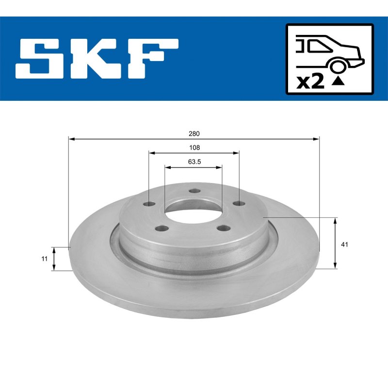 Brake Disc VKBD90203S2 SKF VKBD 90203 S2 OE Ref 1223566 SKF