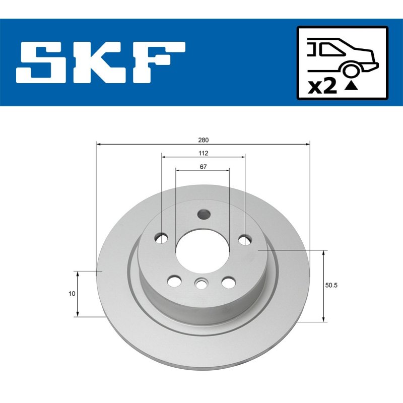 Brake Disc VKBD90224S2 SKF VKBD 90224 S2 OE Ref 34216799367 SKF