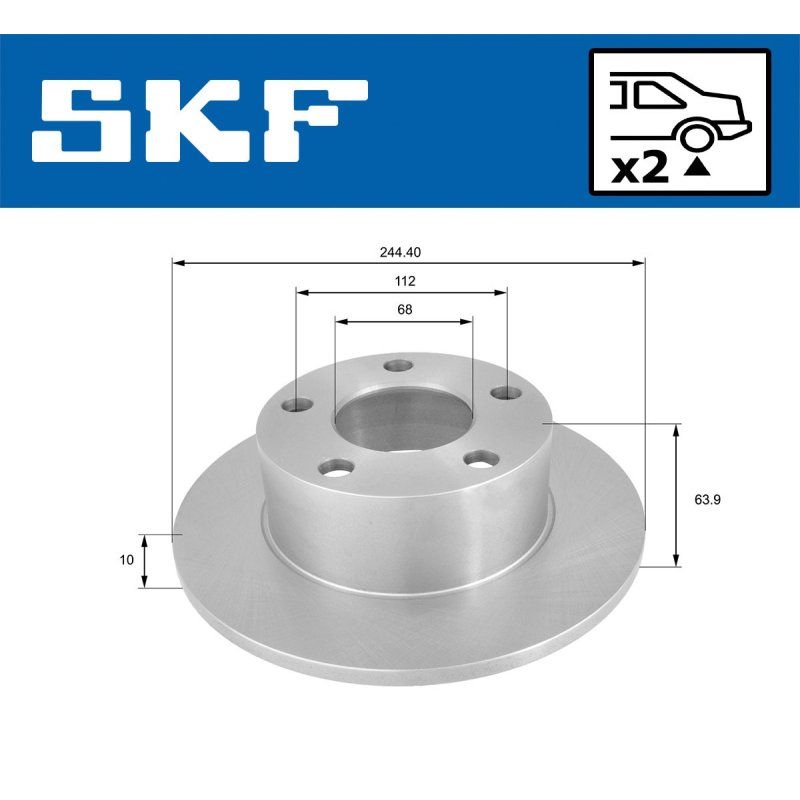 Brake Disc VKBD90379S2 SKF VKBD 90379 S2 OE Ref 4A0615301A SKF