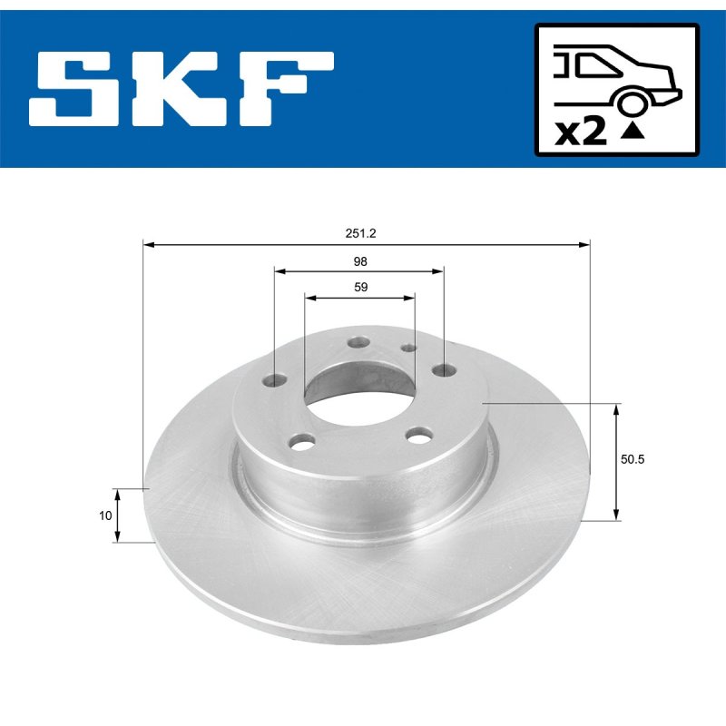 Brake Disc VKBD90501S2 SKF VKBD 90501 S2 OE Ref 0000060743390 SKF