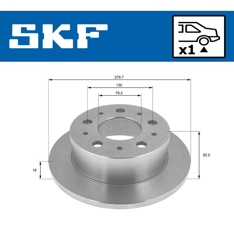 Brake Disc VKBD90619S1 SKF VKBD 90619 S1 OE Ref 1606401780 SKF