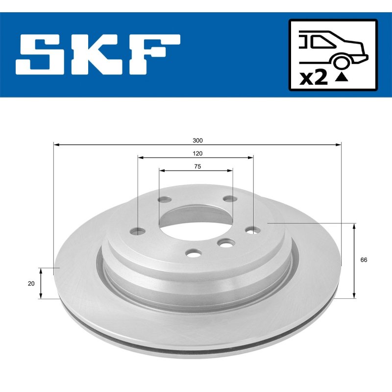 Brake Disc VKBD91072V2 SKF VKBD 91072 V2 OE Ref 34216764653 SKF