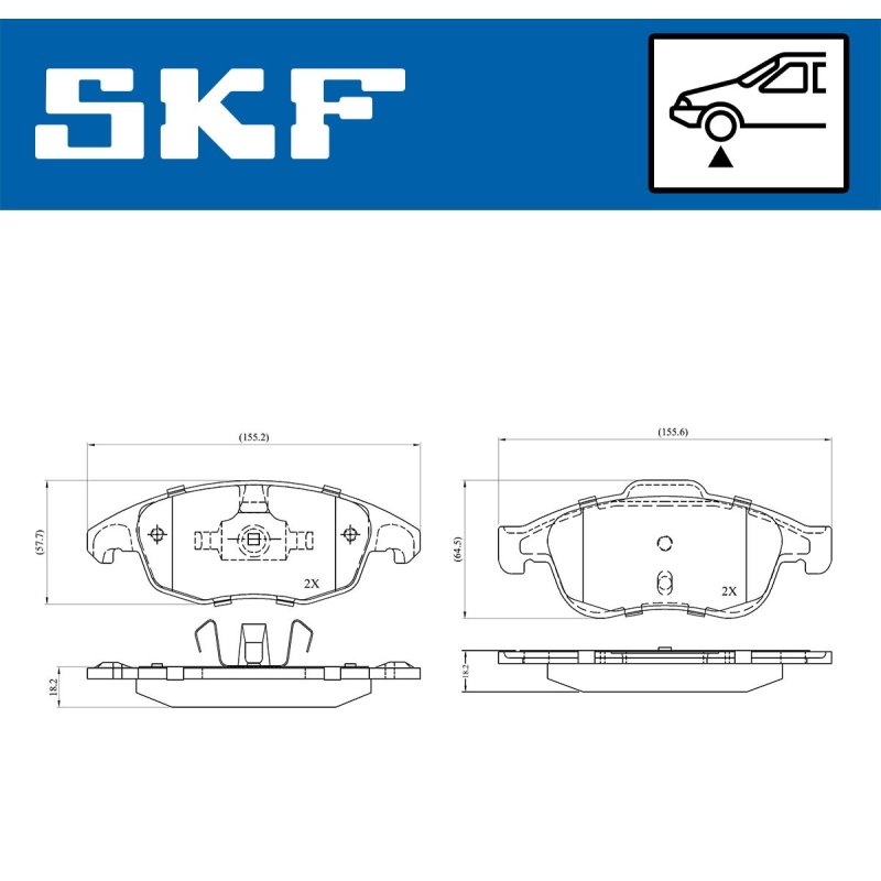 Brake Pad Set VKBP80005 SKF VKBP 80005 OE Ref 1611838580 SKF