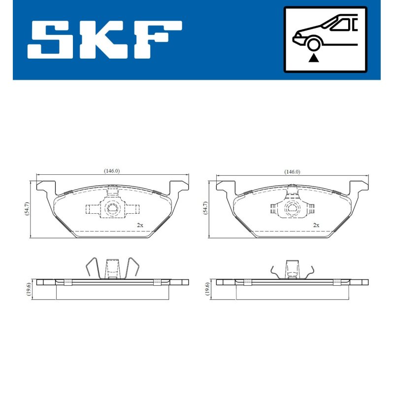 Brake Pad Set VKBP80008 SKF VKBP 80008 OE Ref 176698151 SKF