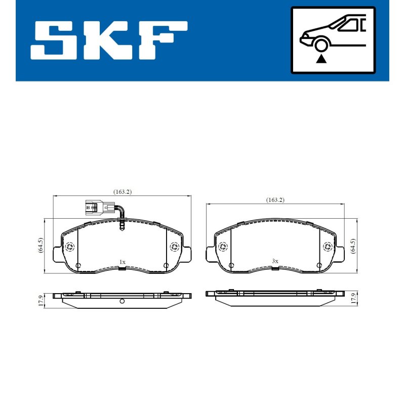 Brake Pad Set VKBP80011E SKF VKBP 80011 E OE Ref 4106000Q0L SKF