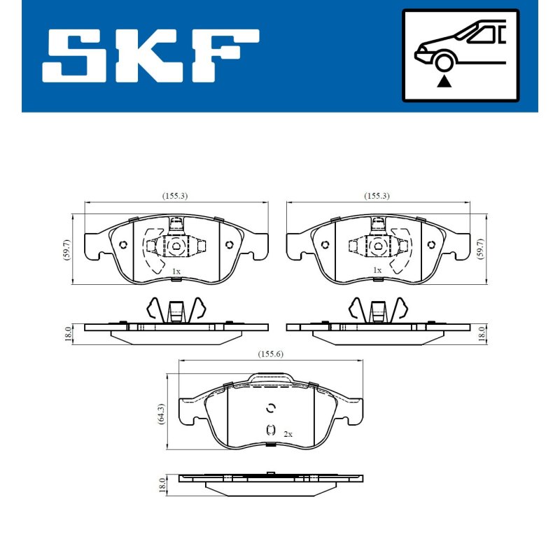 Brake Pad Set VKBP80015 SKF VKBP 80015 OE Ref 4106000Q1B SKF