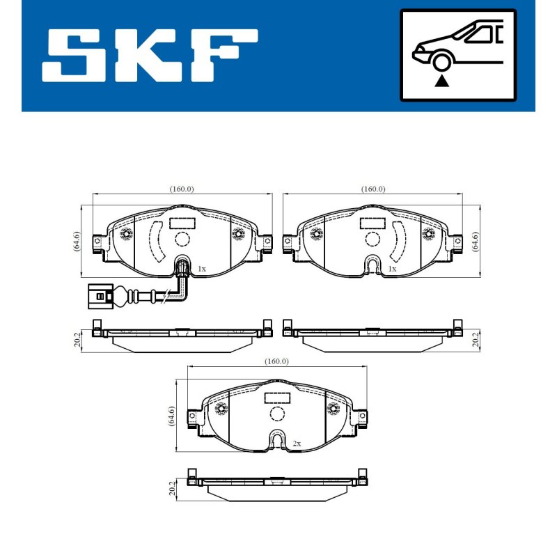 Brake Pad Set VKBP80018E SKF VKBP 80018 E OE Ref 2K5698151 SKF