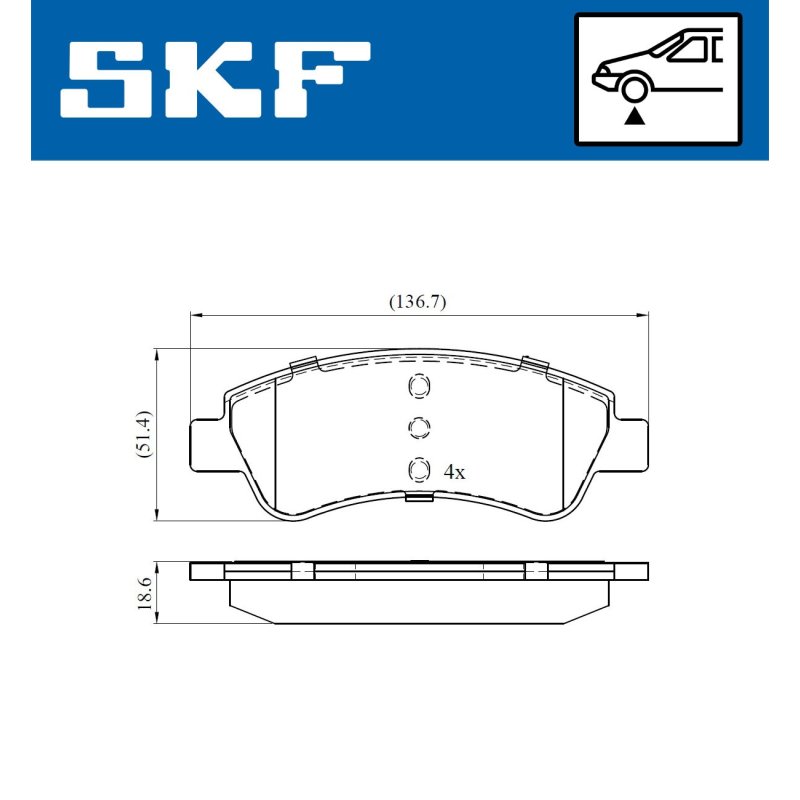 Brake Pad Set VKBP80040 SKF VKBP 80040 OE Ref 1610489680 SKF