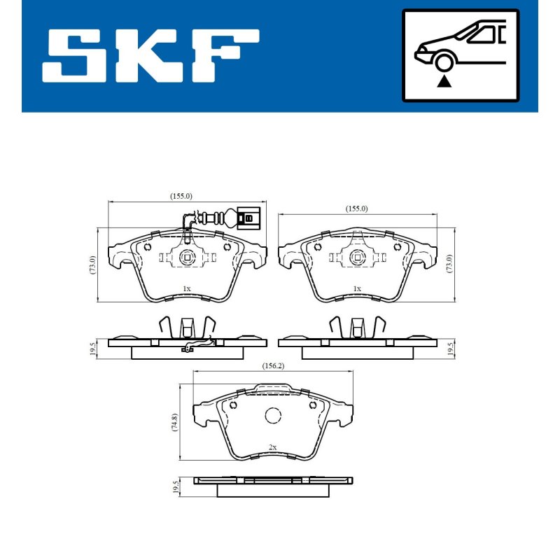 Brake Pad Set VKBP80042E SKF VKBP 80042 E OE Ref 7H0698151 SKF