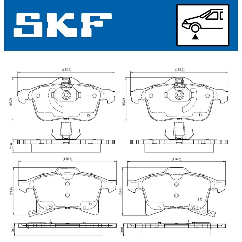 Brake Pad Set VKBP80043A SKF VKBP 80043 A OE Ref 09192157 SKF