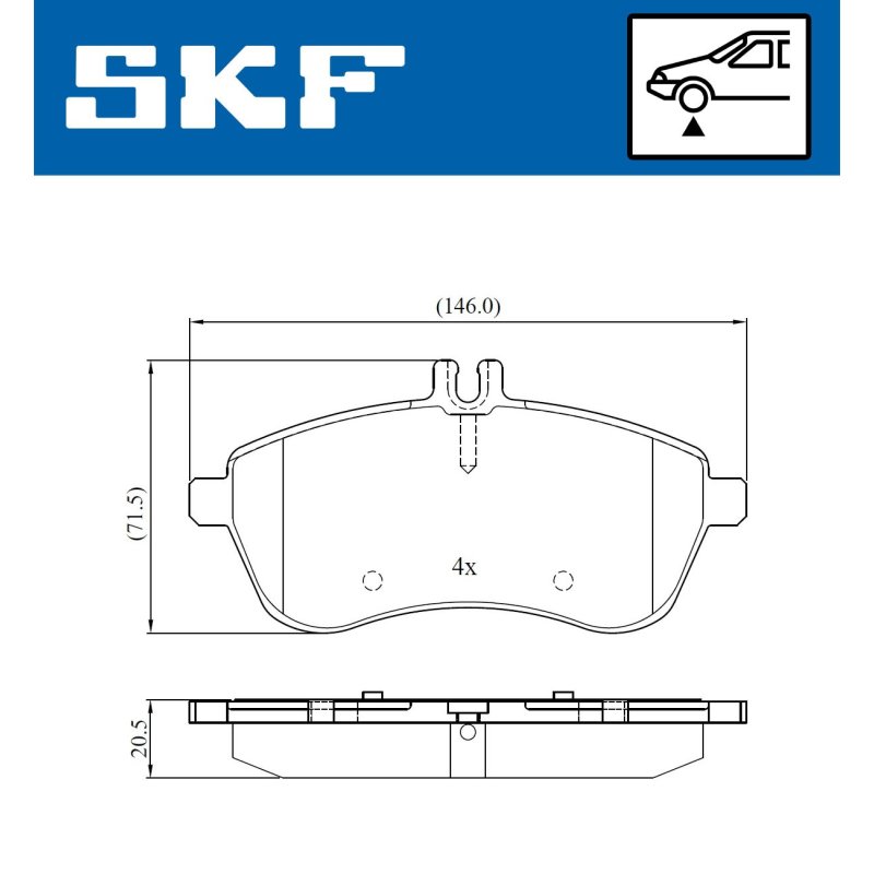 Brake Pad Set VKBP80051 SKF VKBP 80051 OE Ref 0004200305 SKF