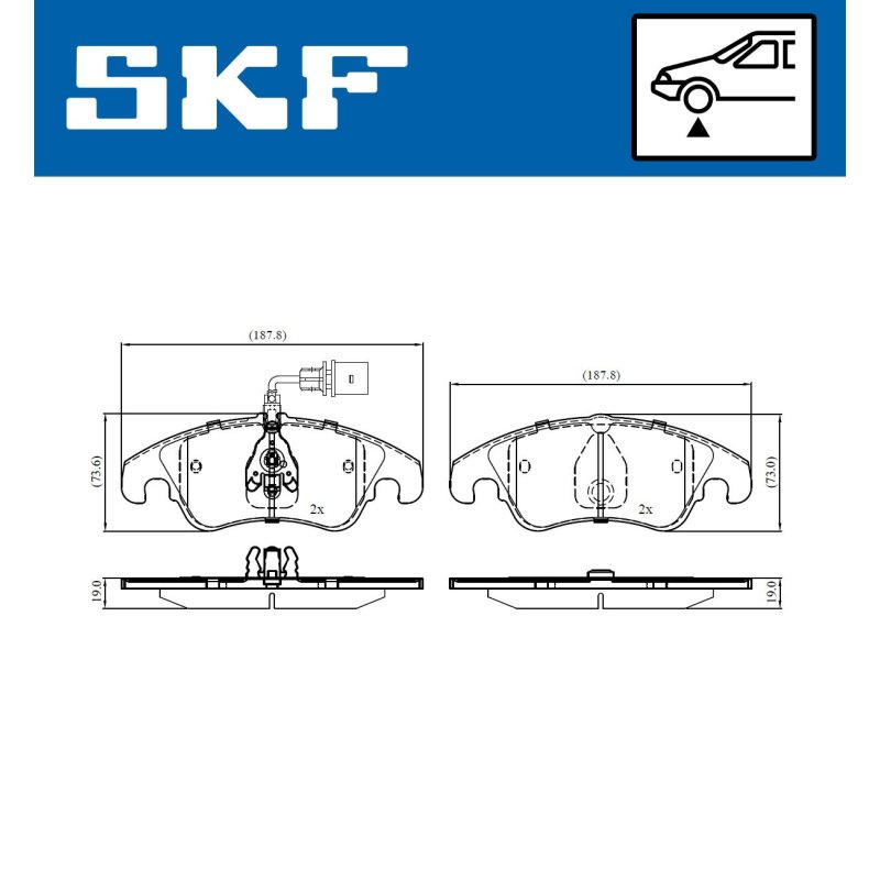 Brake Pad Set VKBP80053E SKF VKBP 80053 E OE Ref 4G0698151AA SKF
